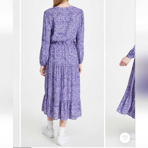 Rebecca Minkoff Esme dress long sleeve midi floral purple M - Picture 2 of 7